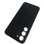 Силиконовый чехол для Samsung S23 PLUS Carbon (карбон) чёрный матовый
