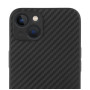  Чехол силиконовый для lPhone 13  с защитой камеры. Черный под карбон