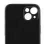 Чехол  силиконовый  для  lPhone 14 с защитой камеры. Черный карбон
