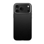 Ударопрочный чехол Leather case with MagSafe для iPhone 17 Pro Max  Чёрный