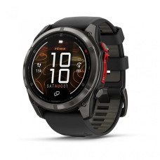 Умные часы Garmin Fenix 8 Pro 51mm MicroLED Sapphire Carbon Gray DLC Titanium with Black + Pebble Gray Silicone Band 