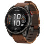 Умные часы Garmin Fenix 8 Pro 47mm  AMOLED Sapphire Carbon Grey DLC Titanium + Chestnut Leather Band +Silicone Band