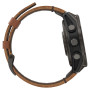 Умные часы Garmin Fenix 8 Pro 47mm  AMOLED Sapphire Carbon Grey DLC Titanium + Chestnut Leather Band +Silicone Band