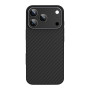 Противоударный чехол матовый карбон Carbon GURDINI для iPhone 18 PRO  с поддержкой MagSafe чёрно-серый