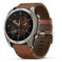 Умные часы Garmin Fenix 8 51mm AMOLED Sapphire Bare  Titanium Black with  Chestnut Leather + Silicone Band  