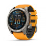 Умные часы Garmin Fenix 8 47mm Amoled Sapphire  Carbon  Gray DLC Titanium with Spark Orange  Silicone Band 