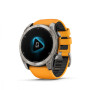 Умные часы Garmin Fenix 8 47mm Amoled Sapphire  Carbon  Gray DLC Titanium with Spark Orange  Silicone Band 
