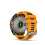 Умные часы Garmin Fenix 8 47mm Amoled Sapphire  Carbon  Gray DLC Titanium with Spark Orange  Silicone Band 