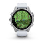 Умные  Часы Garmin Fenix 8 43mm Amoled Silver with Whitestone  Silicone Band 