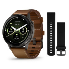 Умные часы Garmin Venu 4  45mm Slate  Gray with   Black Silicone Band + Brown Leather  Band