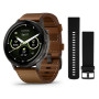 Умные часы Garmin Venu 4  45mm Slate  Gray with   Black Silicone Band + Brown Leather  Band