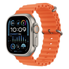 Apple Watch Ultra 2 GPS + Cellular 49mm Titanium Case with Orange Ocean Band (корпус из титана, ремешок Ocean оранжевого цвета)