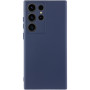 Чехол Silicon Cover на Samsung Galaxy S25 Ultra с микрофиброй тёмно-синий
