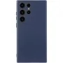 Чехол Silicon Cover на Samsung Galaxy S25 Ultra с микрофиброй тёмно-синий