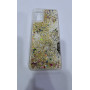 Противоударный силиконовый чехол  для Samsung Galaxy A02S/M02S с жидкими блёстками и рисунком