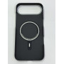 Чехол матовый  карбон Carbon Fiber для iPhone 17 Air с поддержкой MagSafe  чёрно-серый