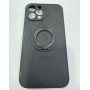 Противоударный силиконовый чехол с подставкой  и защитой камеры  для iPhone 12 Pro MAX  чёрный матовый