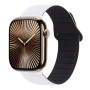 Ремешок для Apple watch 42/44/45/46/ Ultra/Ultra 2  двухсторонний силиконовый магнитный  чёрно-белый