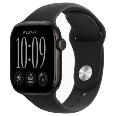 Apple Watch Series 12 42mm Black Aluminum Case with Black Sport Band (S/M)