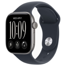 Apple Watch Series 12 42mm Space Gray Aluminum Case with Navy Blue Sport Band (S/M)