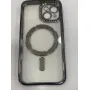 Силиконовый чехол со стразами для Apple iPhone 15  с MagSafe  Чёрный