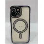 Силиконовый чехол со стразами для Apple iPhone 15  с MagSafe  Чёрный