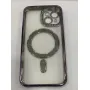 Силиконовый чехол со стразами для Apple iPhone 15  с MagSafe Фиолетовый