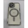 Силиконовый чехол со стразами для Apple iPhone 15  с MagSafe  Серебро