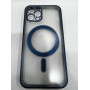 Чехол- накладка силиконовая SHOCKPROOF с MagSafe для iPhone 12 Pro MAX СИНИЙ матовая